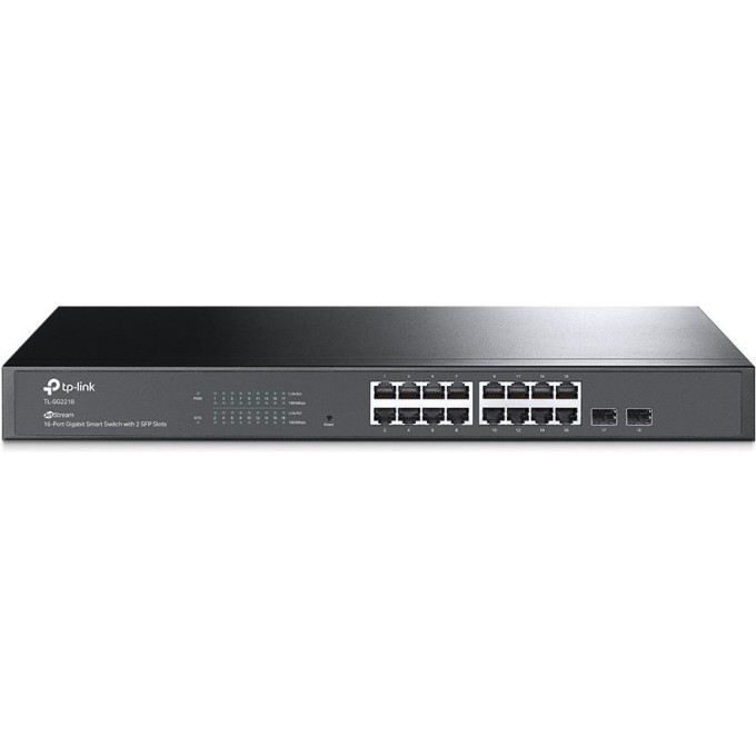 Коммутатор TP-LINK TL-SG2218P JetStream Smart с 16 гигабитными портами PoE+ и 2 гигабитными портами SFP